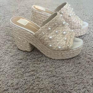 Dolce vita raffia platform sandals